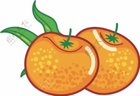 卡通水果橘子元素