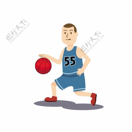 拍篮球姿势矢量素材