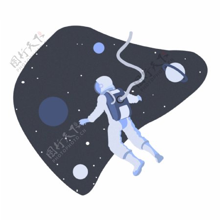 宇航员在星空的插画