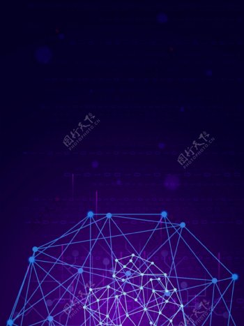 紫色科技技术线条球形背景图