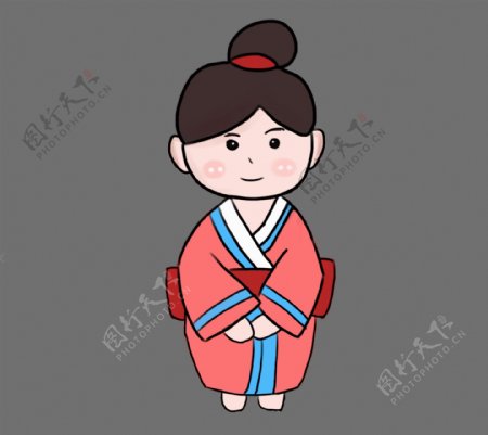 日本女孩和服插图