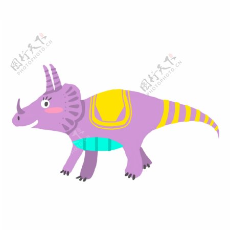 紫色的恐龙装饰插画
