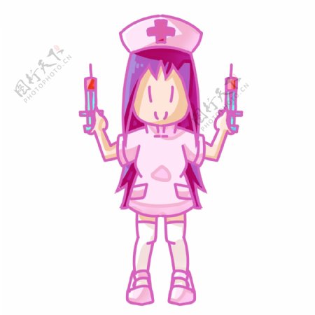 拿着针管的护士插画