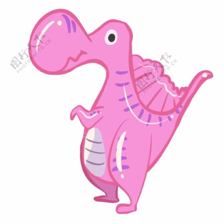 粉色恐龙棘背龙插画