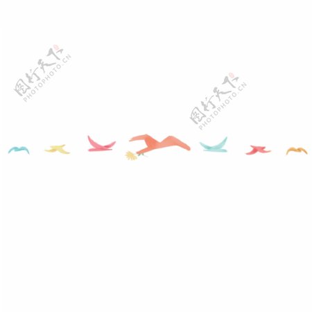 彩色纸鹤分割线插画