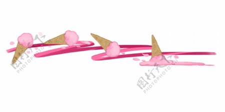 粉色冰淇淋分割线装饰