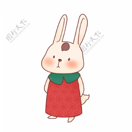 甜美可爱拟人化草莓服装小兔子