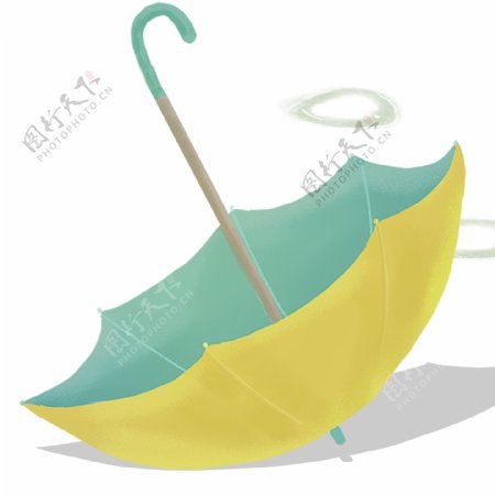 水彩淡色雨伞插画