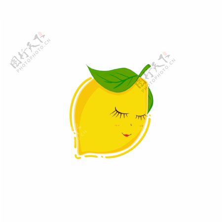 水果柠檬害羞笑脸