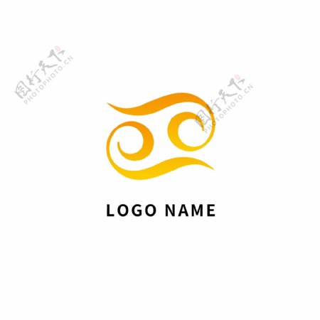 橘黄色创意商务企业logo