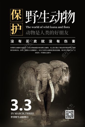 世界野生动植物日海报