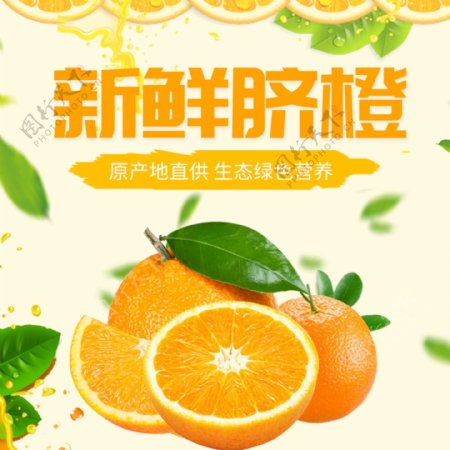 新鲜脐橙水果促销淘宝主图