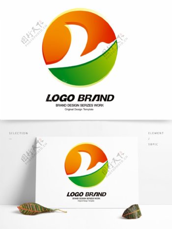 创意简洁红绿飞鸟传媒公司标志LOGO设计