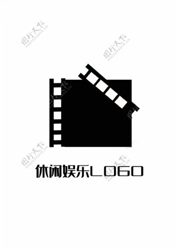 休闲娱乐LOGO电影院观影群众录像带黑白