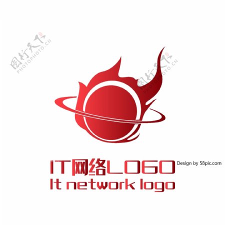 原创创意简约火星星球IT网络LOGO标志