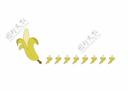 手绘卡通香蕉分割线插画
