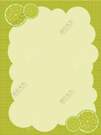 原创绿色柠檬小清新背景纹理