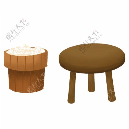 椅子糯米饭装饰元素