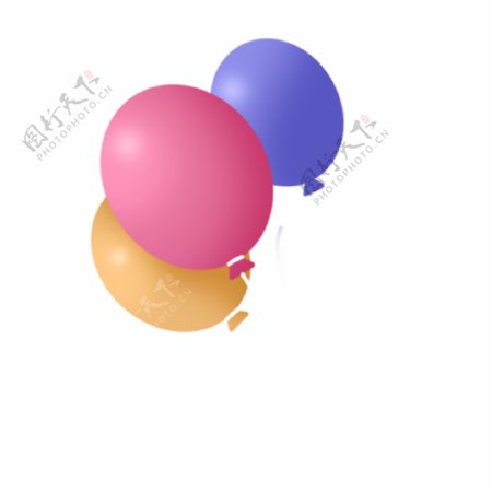 美丽彩色气球装饰元三年