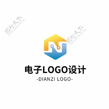 简约大气电子logo标志设计