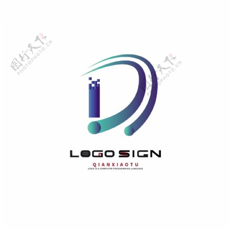 科技企业LOGO房地产标志D字母