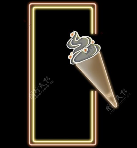 发光灯管冰淇淋提示框