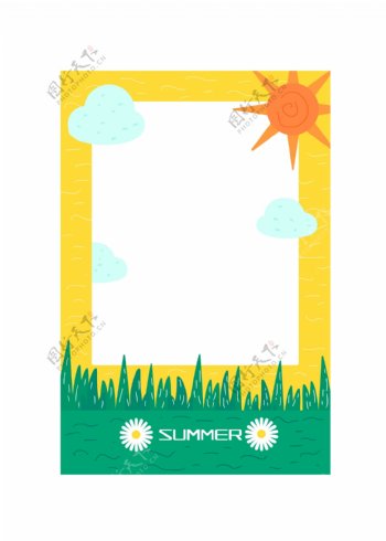 夏日手绘文本框装饰框