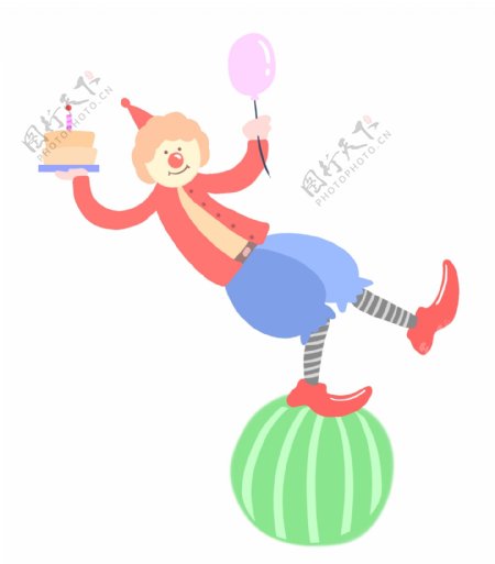 踩着气球小丑