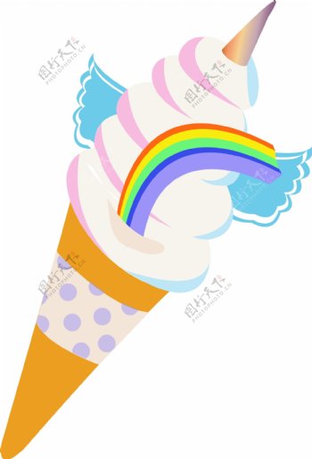 美味彩虹冰淇淋