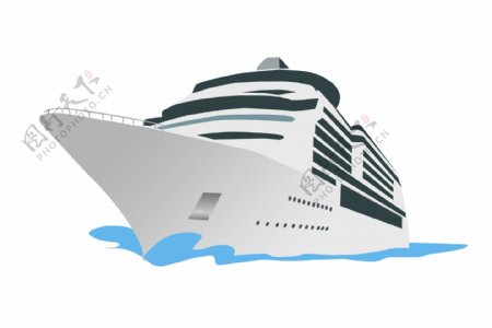 白色轮船图案