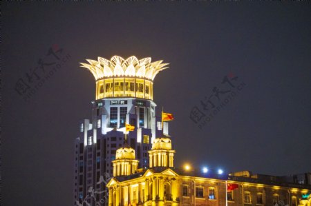 上海金光外滩夜景建筑摄影