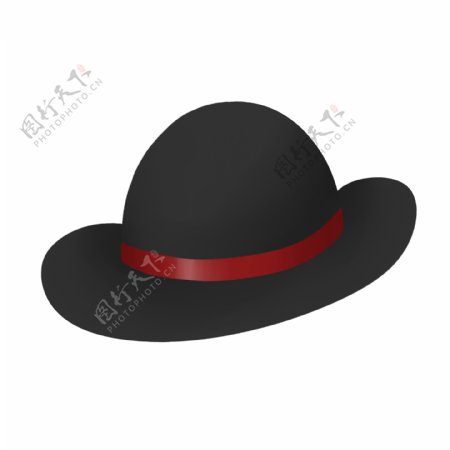 黑色圆形帽子