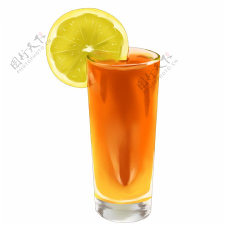 卡通橘黄色果汁