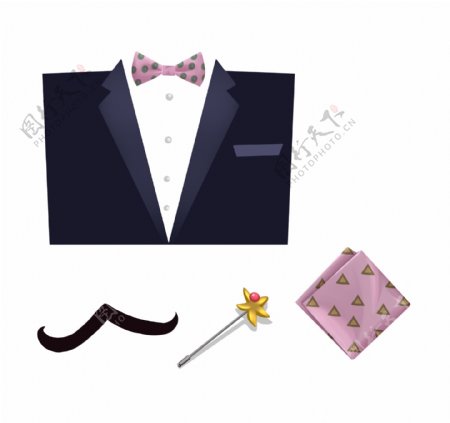 父亲节情人节男士礼物装饰搭配物件用品西装领带装饰