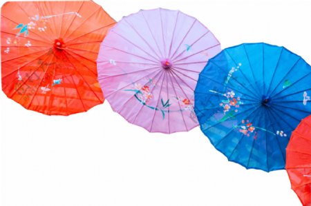 多种颜色的印花雨伞
