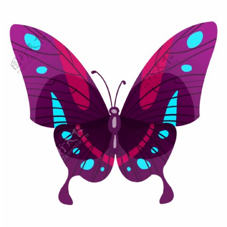 紫色蝴蝶卡通插画