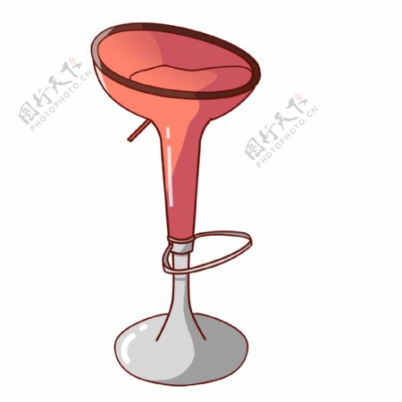 红色的圆形椅子插画