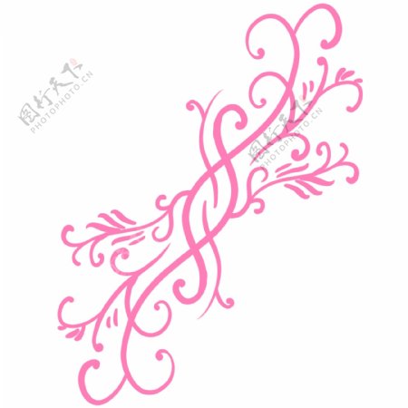 粉色欧式花纹插画