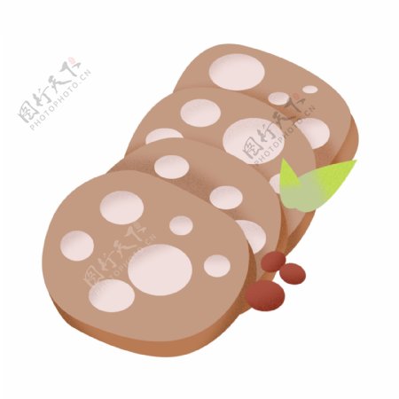 美味的小吃莲藕插画