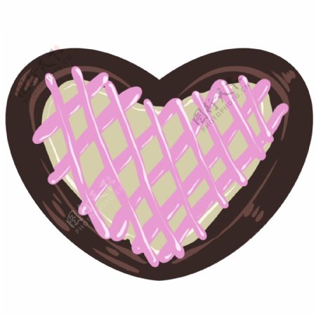 粉色的心形饼干插画