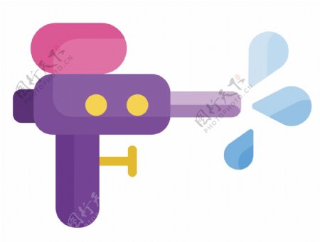 玩具紫色的水枪插画