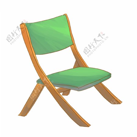 一把绿色靠背椅子