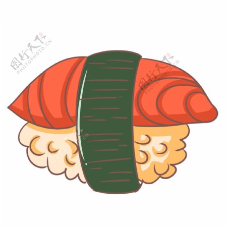 一个寿司美食插图