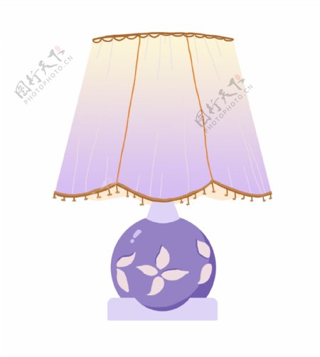 紫色的台灯装饰插画