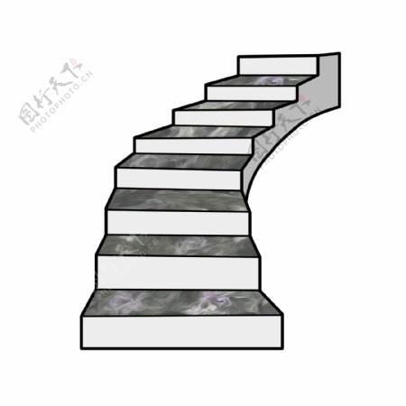 灰色大理石楼梯插图