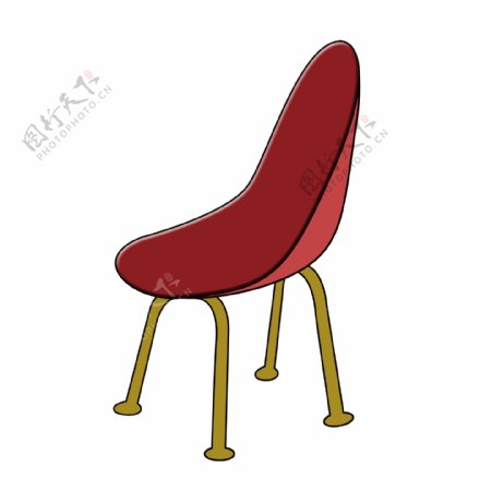红色简约椅子插画