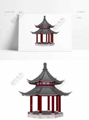 传统中式凉亭草图大师模型