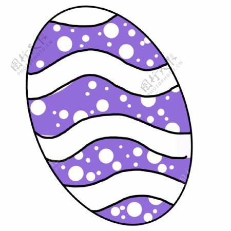 手绘卡通紫色彩蛋png元素