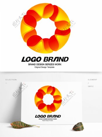 矢量创意红黄立体珠宝标志公司LOGO设计
