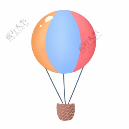 彩色手绘卡通六一儿童节热气球